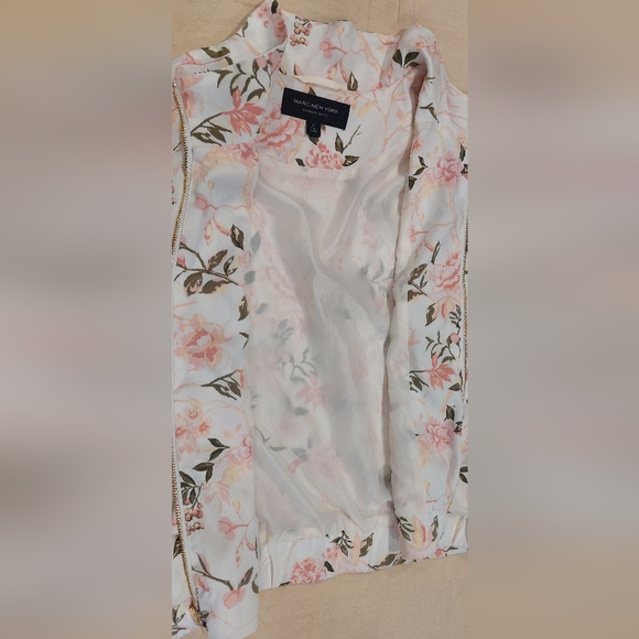 Marc New York Floral Bomber Jacket - Cream and Brown - Picture 9 of 9